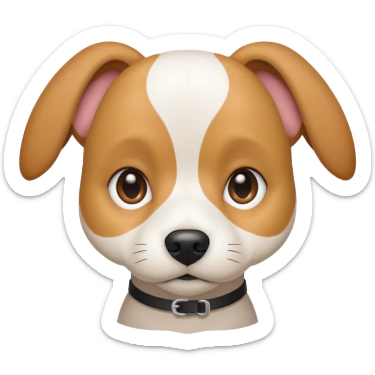 a white beagle x maltese x chi dog the size of a kelpie with light brown ears and a light brown patch on one eye sticker