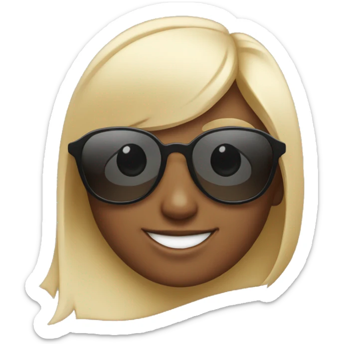Generate an emoji of a Girl with sunglass and smiling  sticker
