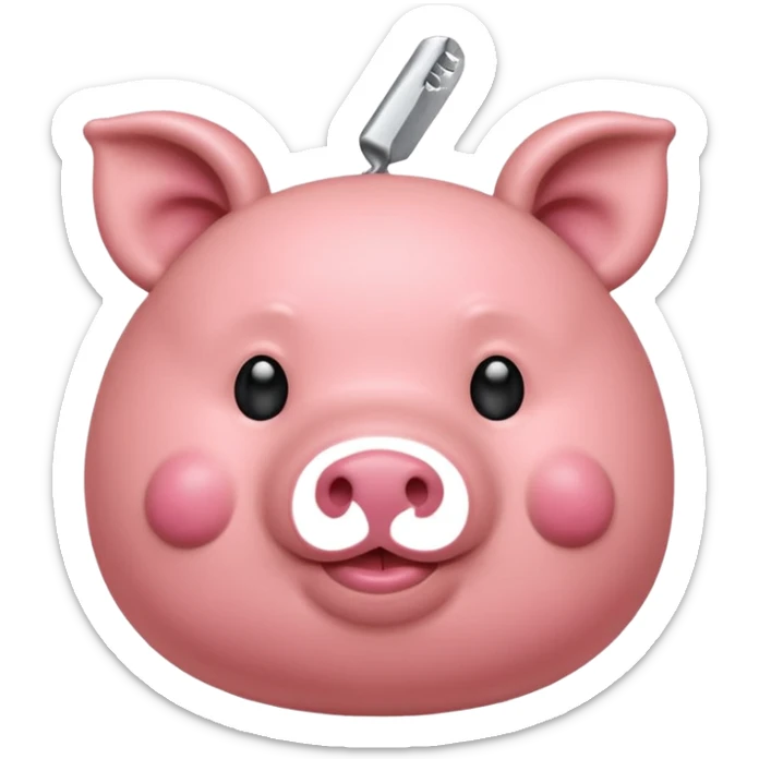 Un cerdito mordiéndose el dedo coqueteando que el cerdo tenga pestañas cortitas y encrespadad sticker