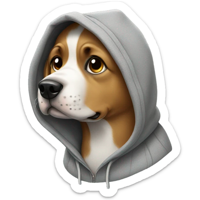 dog wearing a hoodie sticker