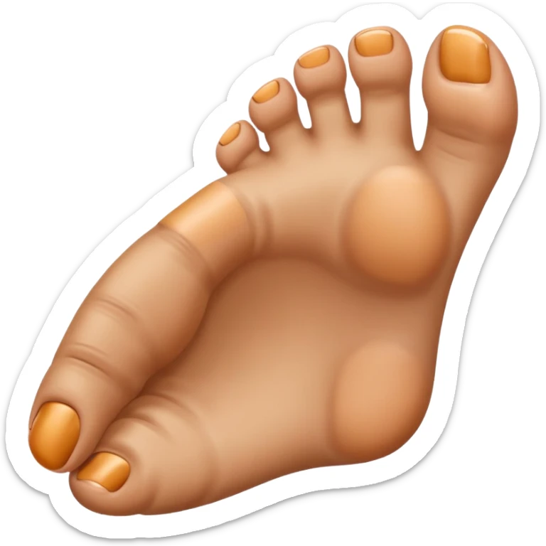 Bottom of a right foot with big top pointing up and The little toes curled dow sticker