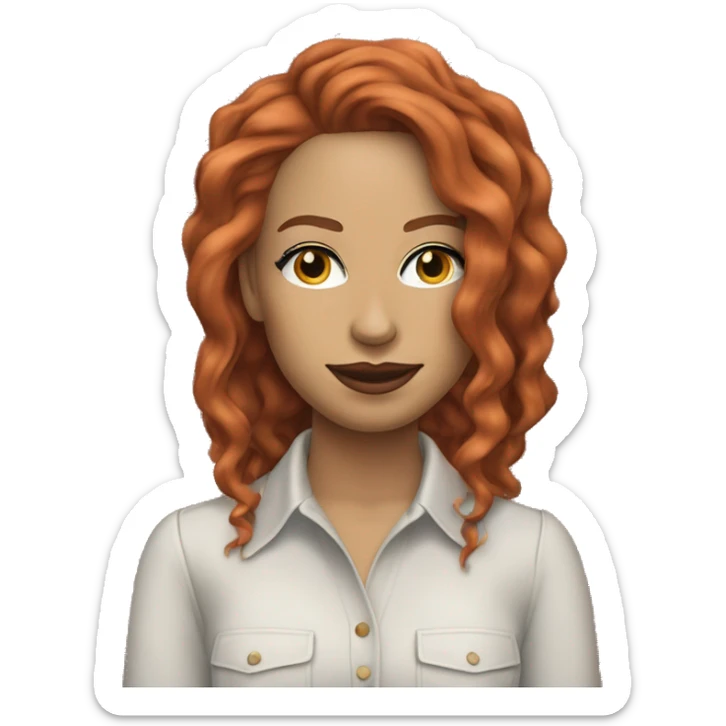 Chappell Roan, is an American singer and songwriter from Missouri. Working with collaborator Dan Nigro, the majority of her music is inspired by 1980s synth-pop copper red hair long sticker