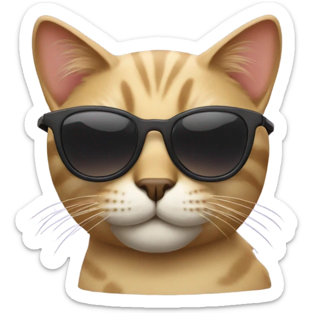 Cat with sunglasses sticker