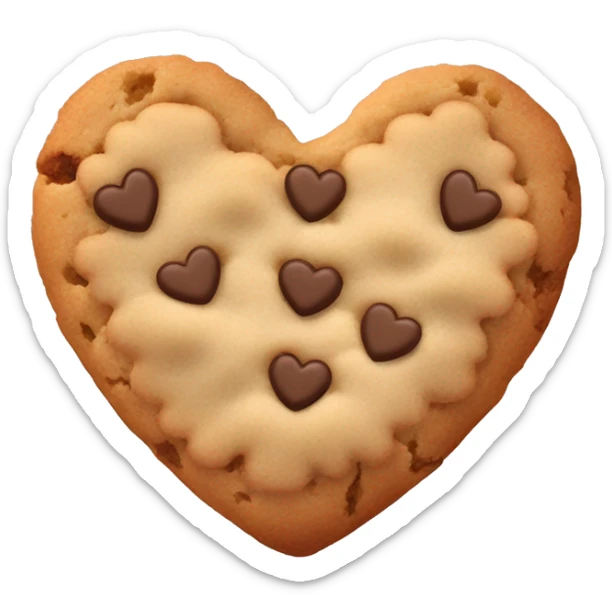 Beige heart shaped one crumble cookie sticker