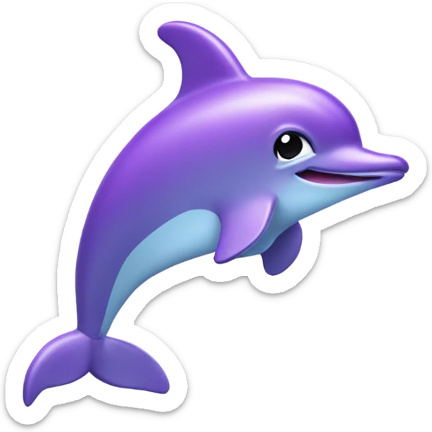 Purple Dolphin toy sticker