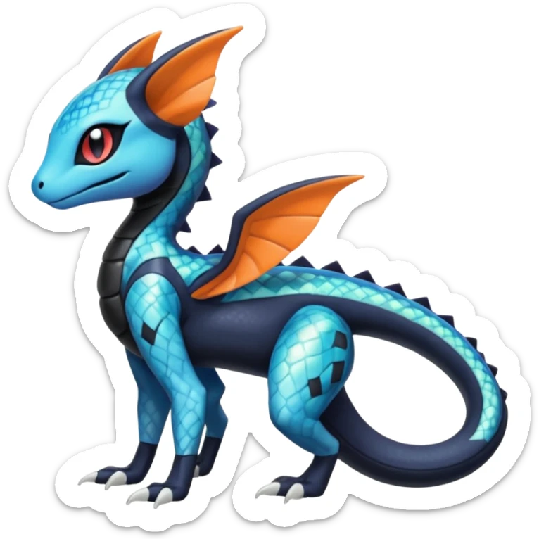 Meloetta-Dewott-Salandit-Nargacuga-Pokémon-Fakémon-fusion-hybrid-creature sticker