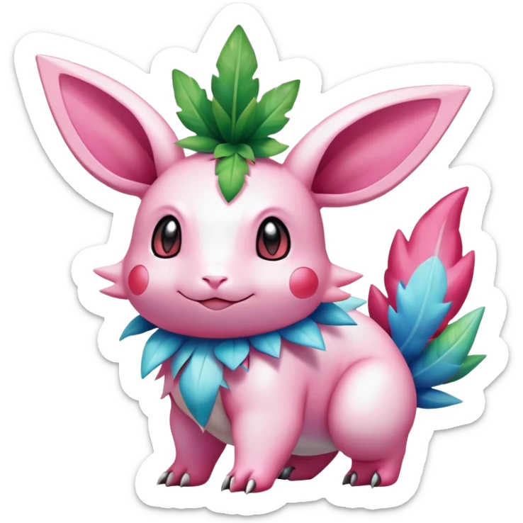 Shiny Exotic Nidorino-Sylveon-Shaymin-Ivysaur-Meganium-Hybrid-Creature sticker