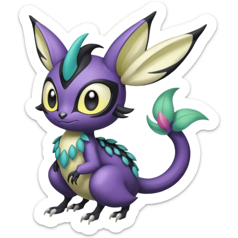 Meloetta-Nargacuga-Noibat-Pokémon-Fakémon-fusion-hybrid-creature sticker