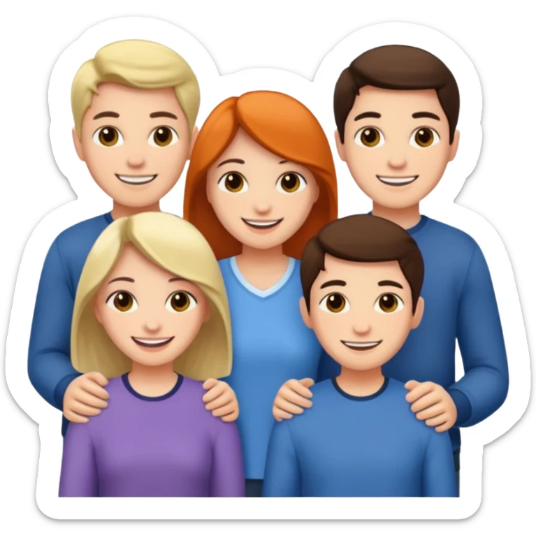 a bunch of friends emoji and they are chinese but wear normal clothes sticker