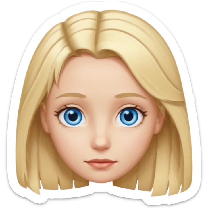 blonde girl, blue eyes with clips in hair and the biggest forehead ever sticker