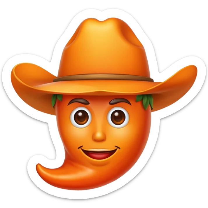 I want to combine the cowboy emoji with a habanero pepper emoji so that the pepper is wearing a hat sticker