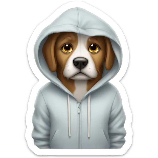dog wearing a hoodie sticker