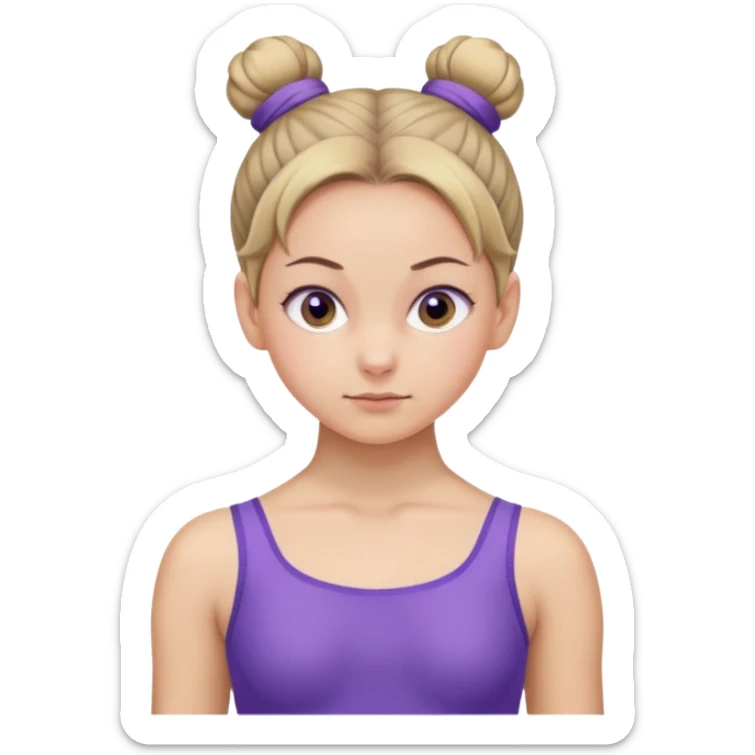 Blue Suit – CalmPurple Suit – Confident
 Girl in violet leotard, subtle smirk, focused gaze, bun tightly tied.

















































 sticker