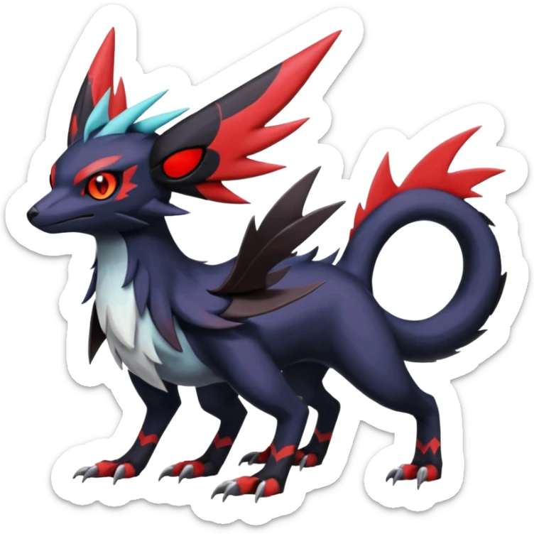 Spooky Nargacuga-Latias-Umbreon-Noibat-Noivern-Silvally-Pokémon-Fakémon-fusion (full body) sticker