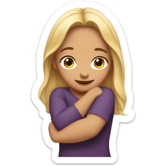 Girl hugging  sticker