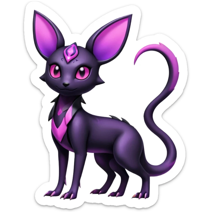 Shiny Edgy Gothic Futuristic Salandit-Umbreon-Espeon-Hybrid (Full body) sticker