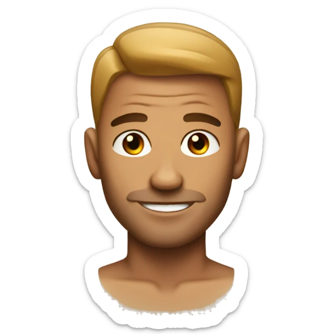 Extremely handsome tan tattooed man sticker