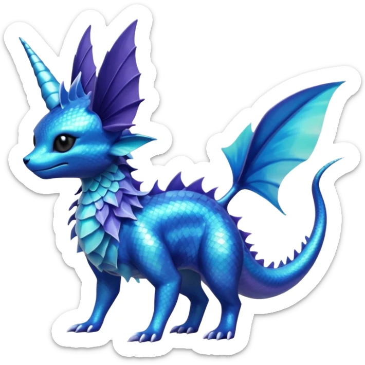  exotic tropical cyber-Noibat-Vaporeon-Trico-Fakémon-Pokémon-Vernid-creature sticker