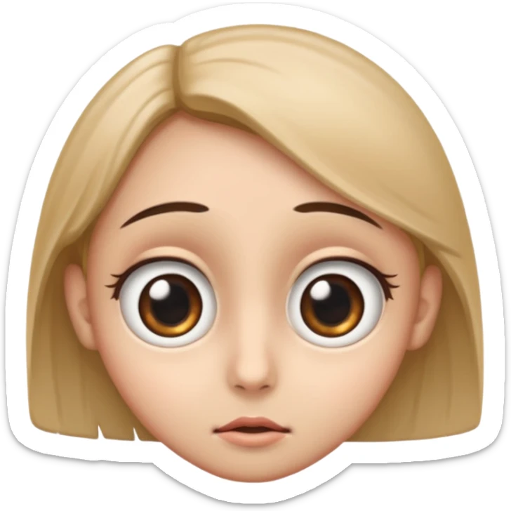 This emoji *😐* with big eyes sticker