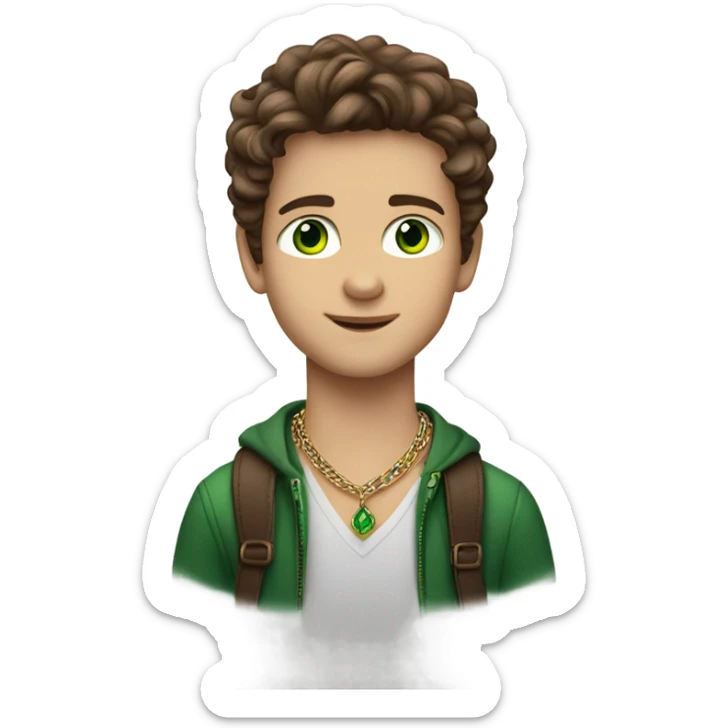 Brown hair Caucasian boy with green eyes and a David Yurman necklace who’s tall and likes music is liberal  sticker