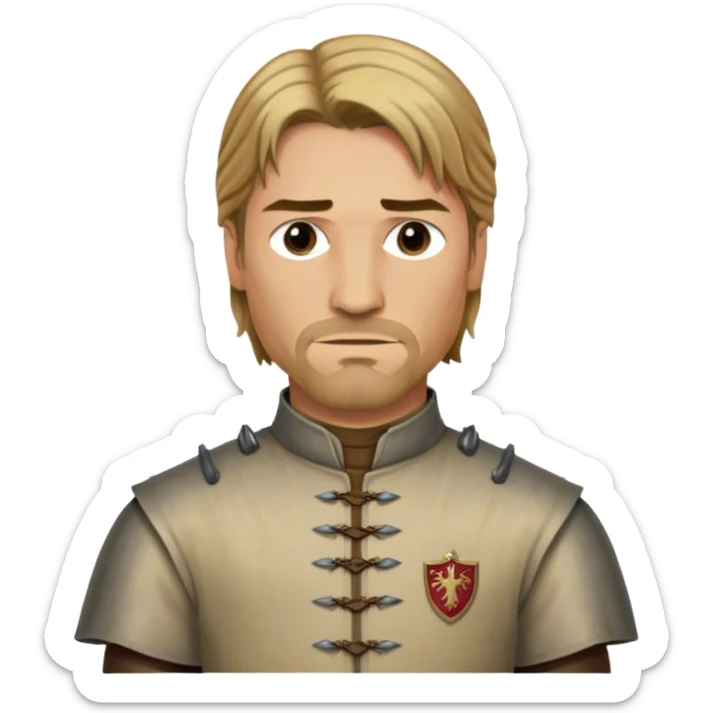 Jaime Lannister from game of thrones, cloth shirt, middle part hair sticker
