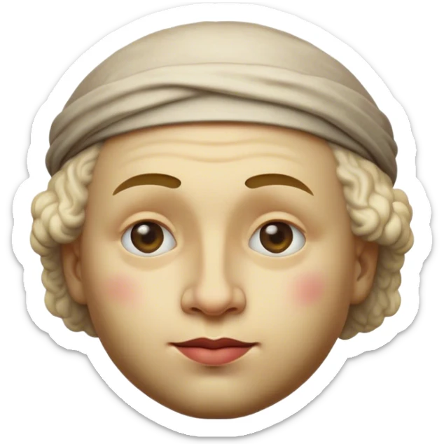 Cinematic Realistic Rembrandt Pop Culture Emoji, depicted with dramatic chiaroscuro reminiscent of the master, rendered with lifelike detail and moody historic lighting. sticker