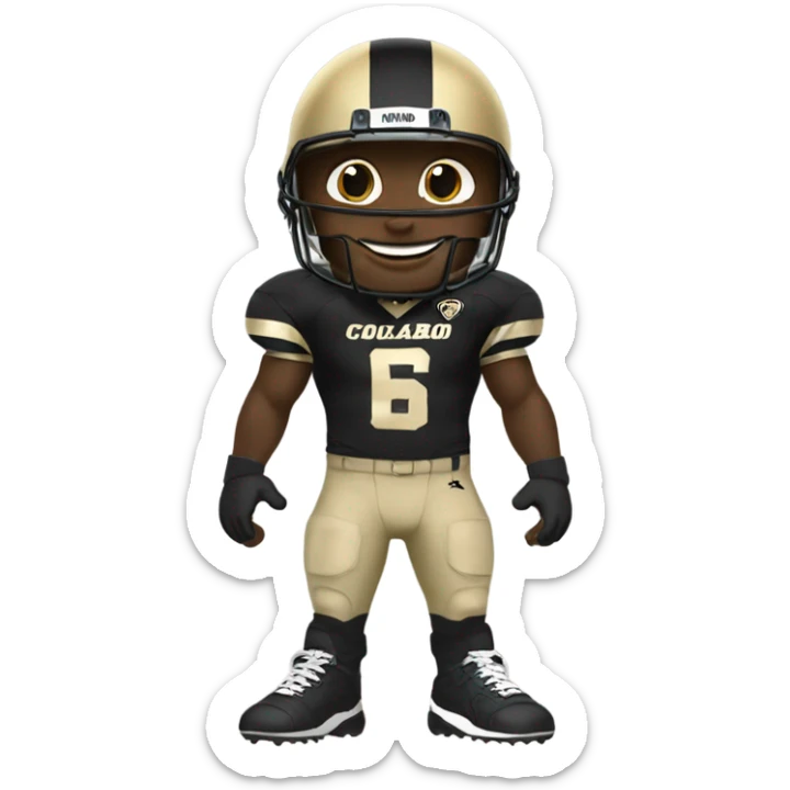 Spider-Man wearing a university of Colorado football uniform sticker