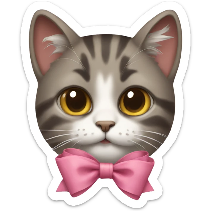 Cat with bow sticker
