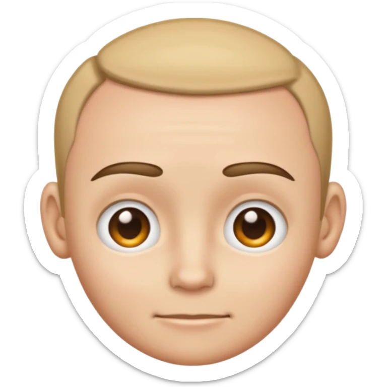emoji of only the forehead area of a human face, cropped between eyebrows and hairline, simple cartoon style sticker