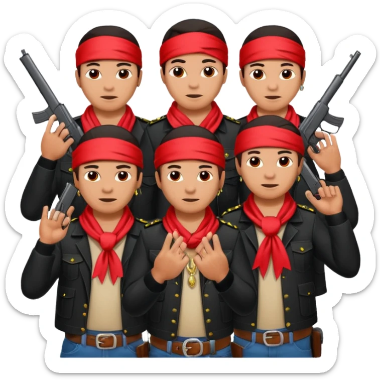 Norteño street gang repping gang signs and guns sticker