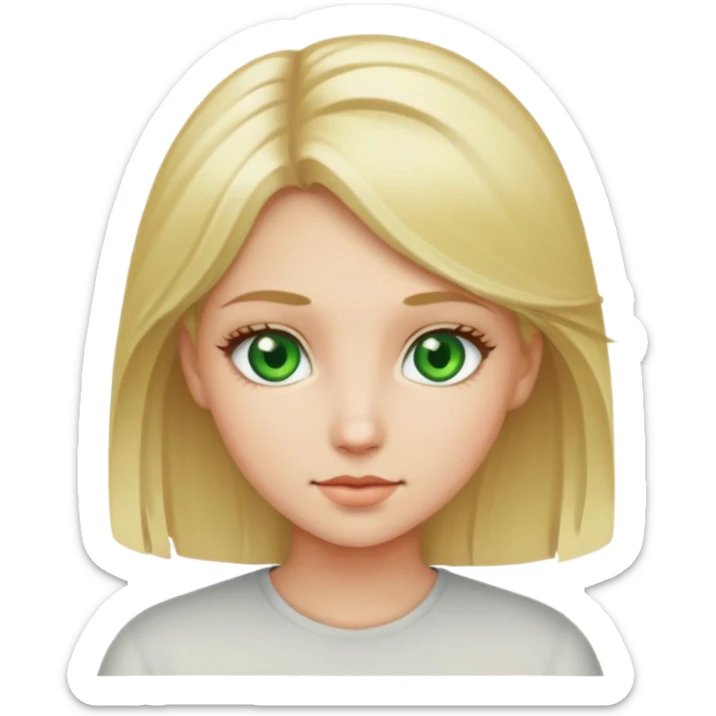 A girl with blonde hair and green eyes sticker