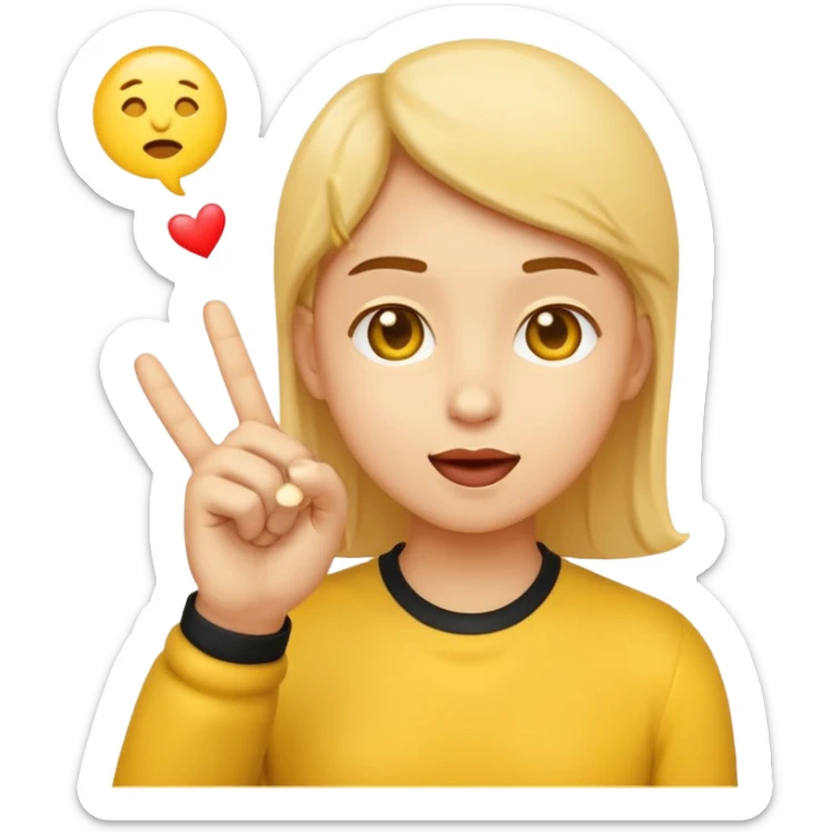 Classic emoji holding two fingers together he just kissed into the air in solitude sticker