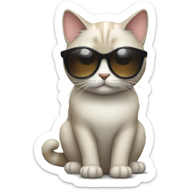 Cat with sunglasses sticker
