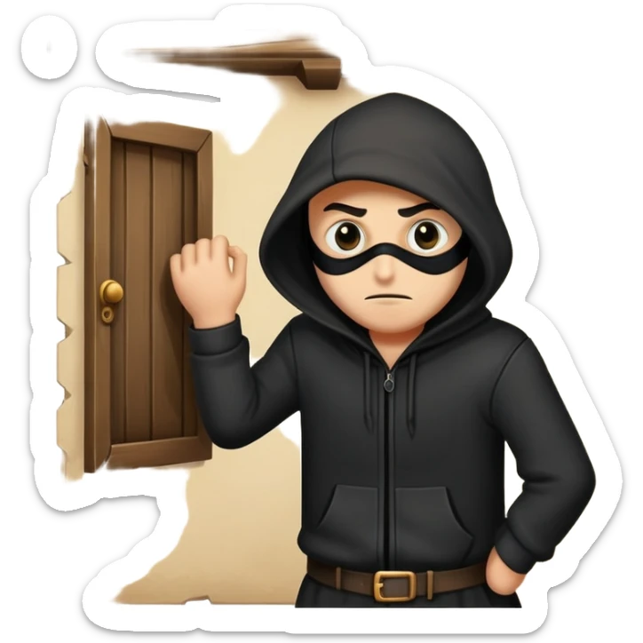 One night, a well-known thief in the village broke into a house. The house had been locked up for a long time, so the thief thought, sticker