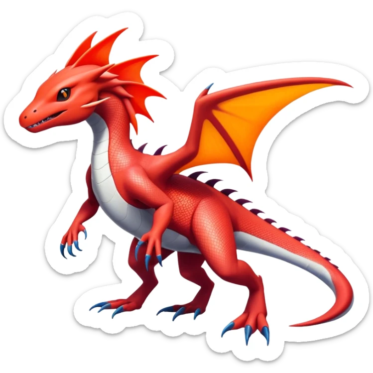 Latias-Salandit-Koraidon-Fakémon-hybrid-creature (full body)  sticker