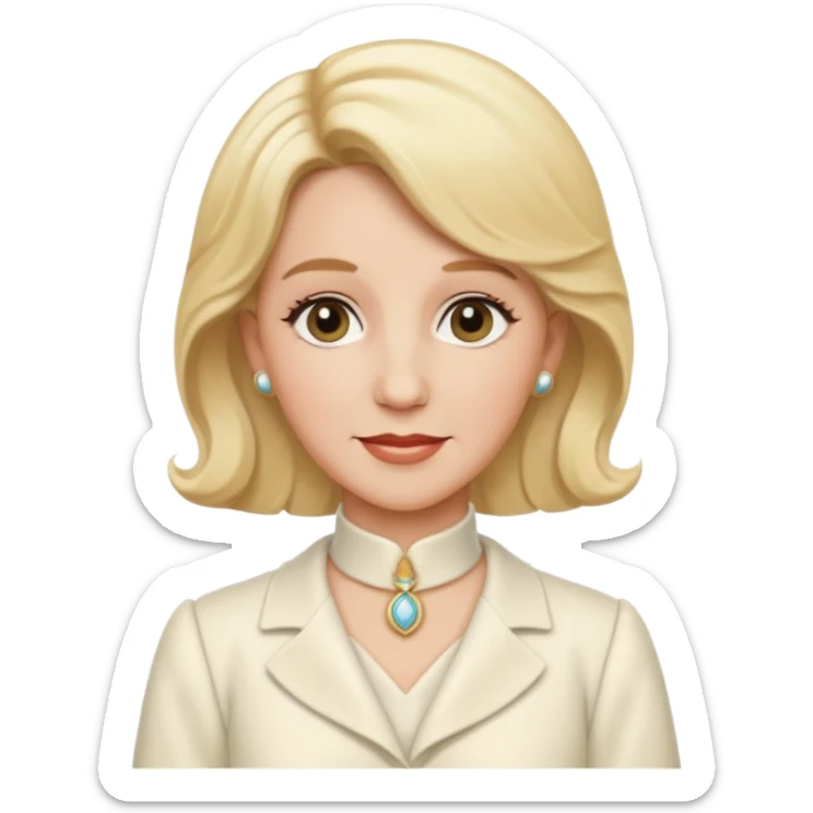 Patty Andrews from The Andrews Sisters with blonde hair, ivory outfit sticker