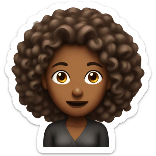 mad brown skin lady with long curly hair crossing her arms sticker