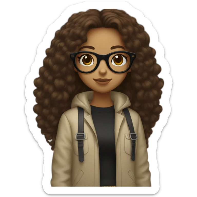 dr.martens black on a girl with brown long hair and glasses sticker