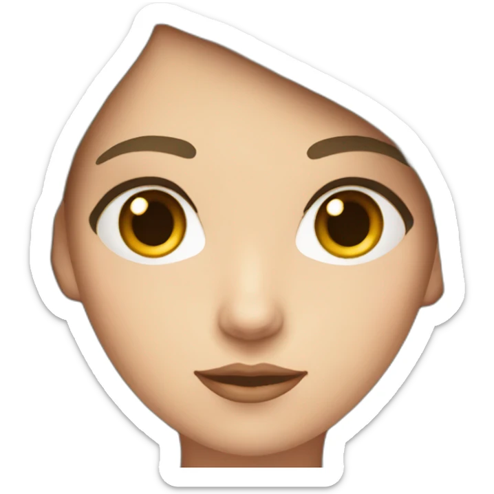 White feminine girl with short brown hair and a siren eyes sticker