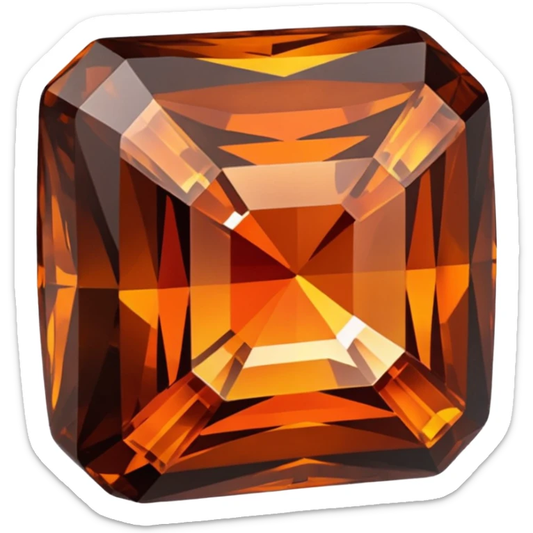 chatoyant gemstone crystla layered colors dark brown and dark orange 3d png background matte sticker