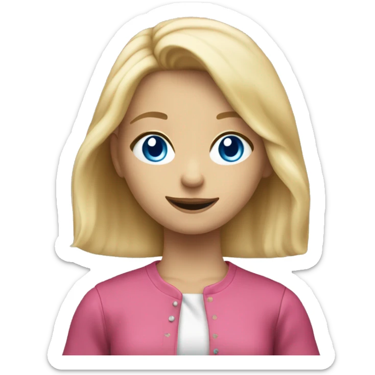 Blonde hair girl with blue eyes skipping religious school to play claw machines  sticker