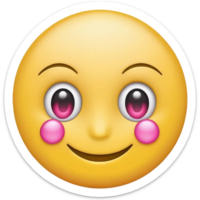 smiling yellow round emoji with pink money signs as eyes sticker