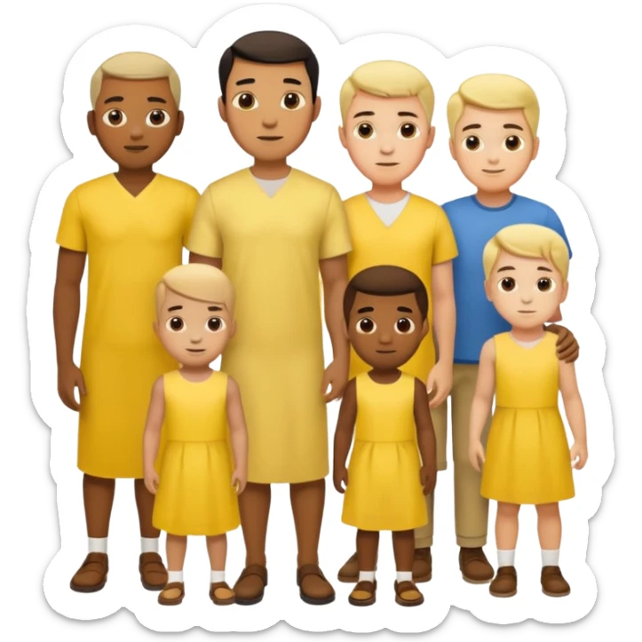 football team only mens  kids in yellow dress sticker