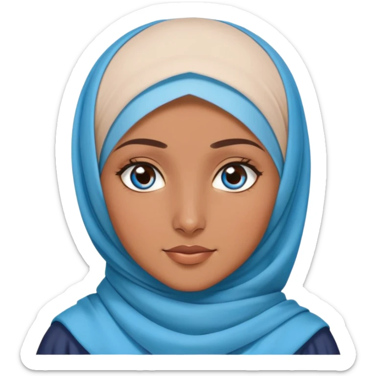 Turkish beautiful finish Konya girl blue eyes with hijab dress and ramadan background  sticker