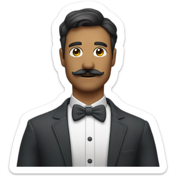 a man with moustache he is a Discord moderator (staff) il porte des vetements avec le logo de l'application Discord sticker