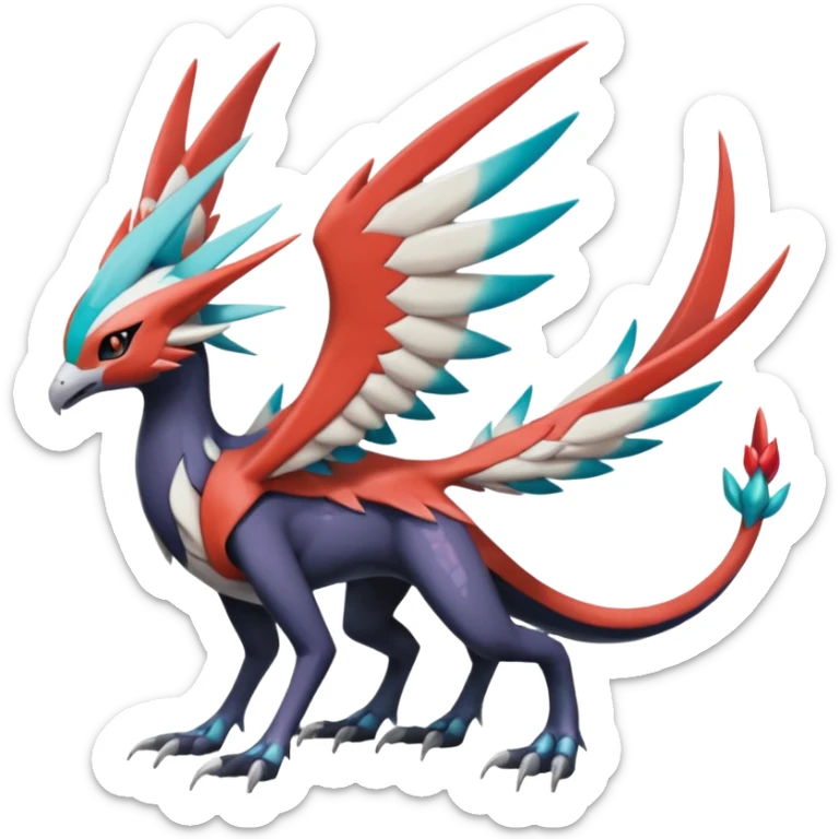 Trico-Dialga-Yveltal-Meloetta-Latias-Nargacuga-Noivern-hybrid-fusion-creature, full body sticker