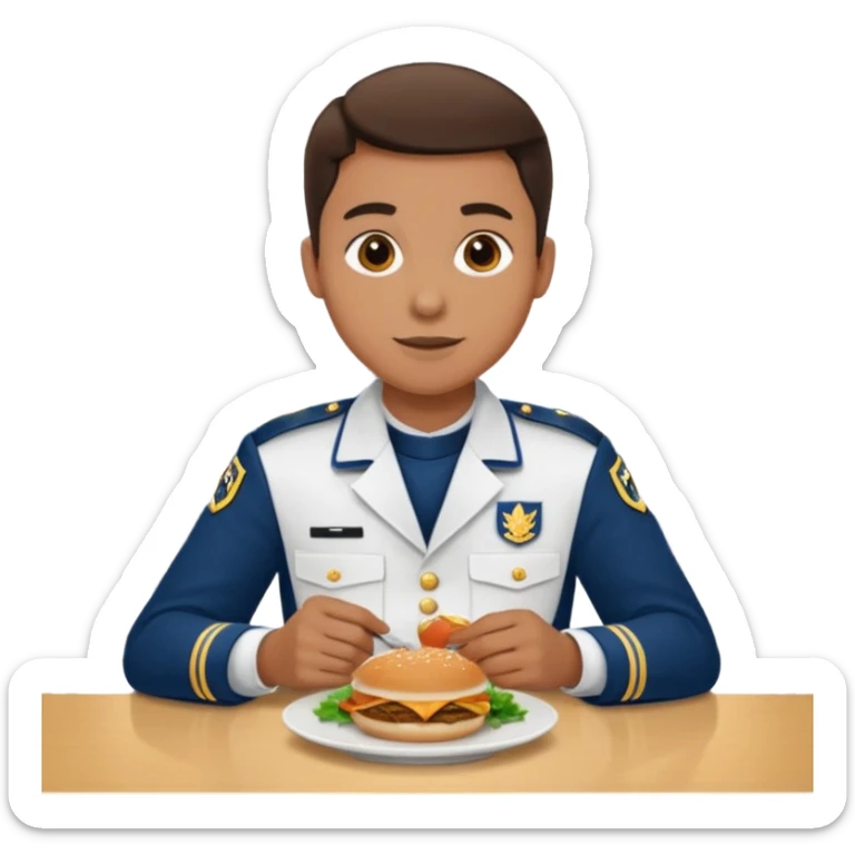 hazme una persona atendiendo en un comedor universitario sticker