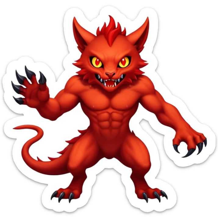 Meowster-Demon-Fakémon-Vernid-Fionbri-hybrid-creature sticker