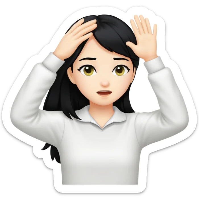 Girl  doing the dab of black hair and white skin  sticker