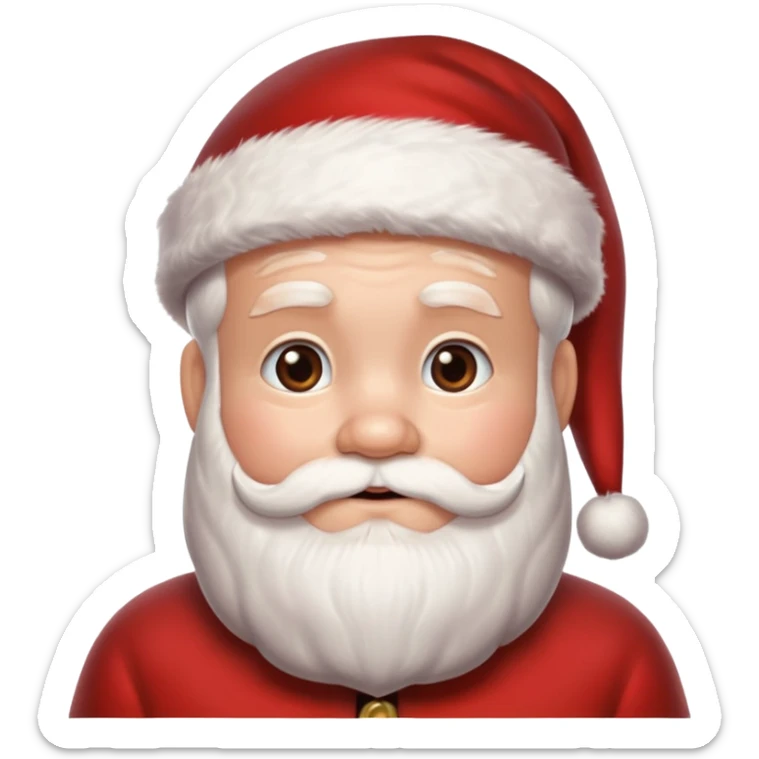 Realistic, ultra detailed, depicted with lifelike skin texture Santa Claus sticker